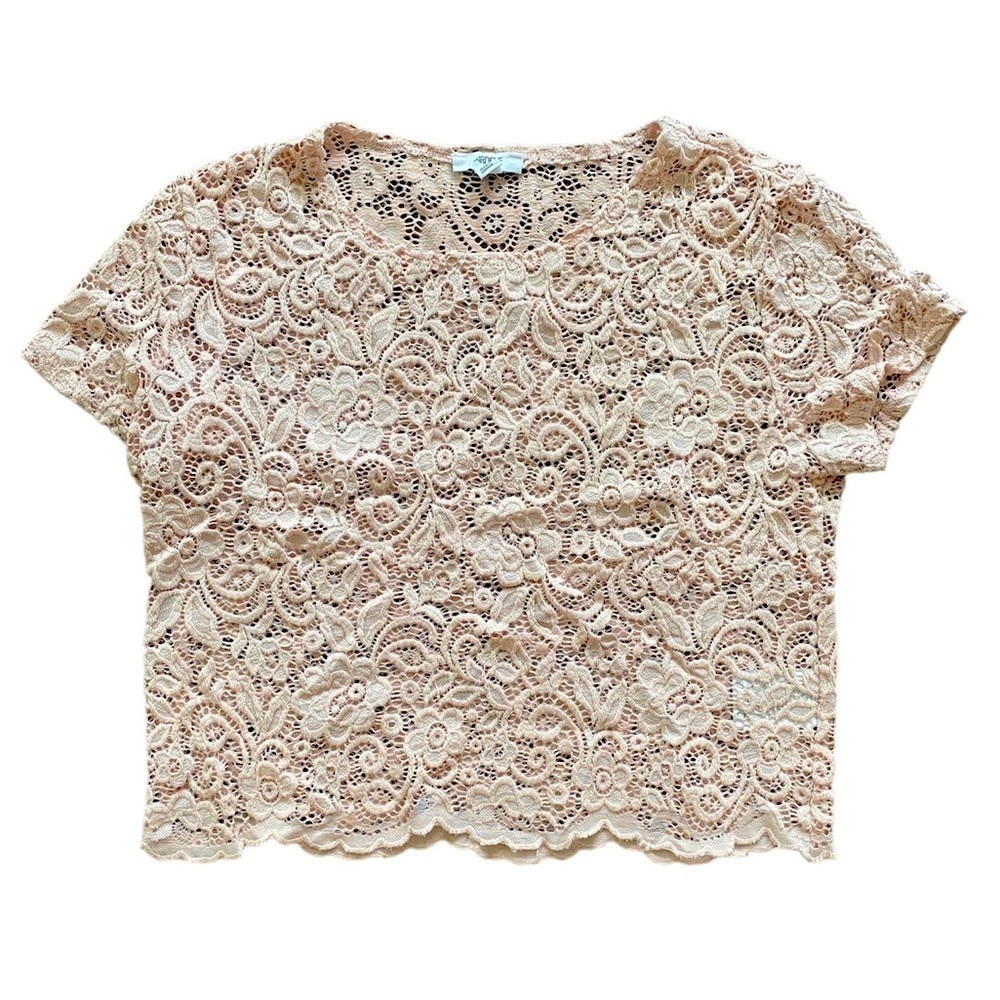 Ardene Pink Lace Crop Top Extra Small